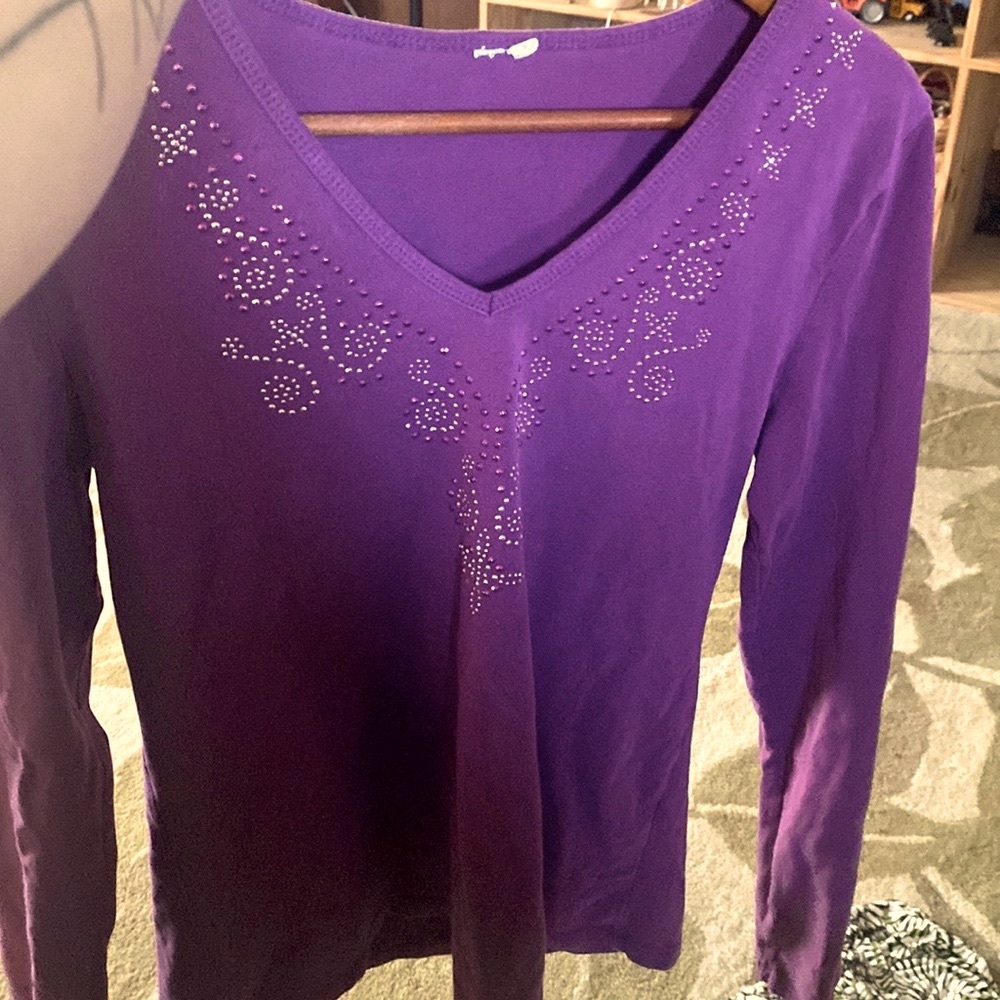 Merona Fuschia Bedazzled LongSleeve